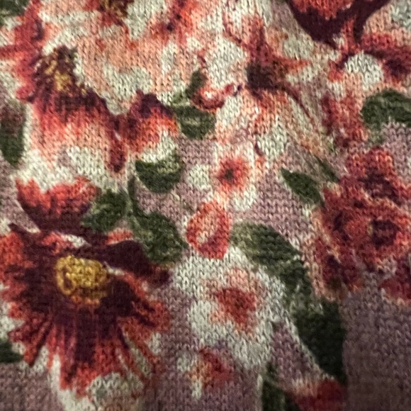 Ultra Flirt Plus Heather Light Purple Floral Print Knit Dress - Picture 5 of 16